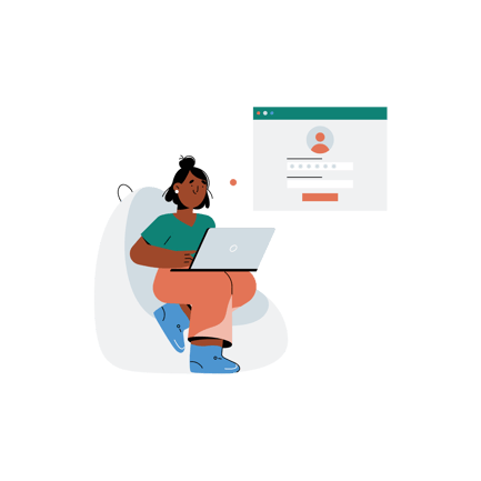 Flat Illustration of Sign in Page on Laptop