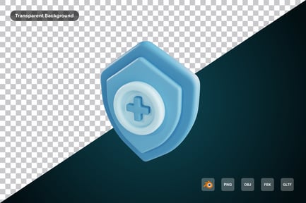 Aperçu: Icône 3D de l'assurance médicale