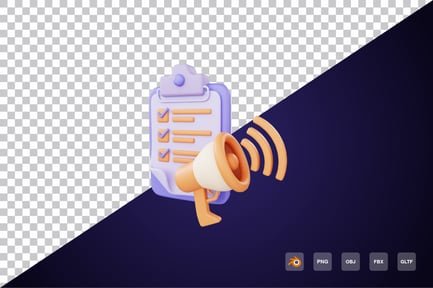 Preview: Clipboard Marketing 3d icon
