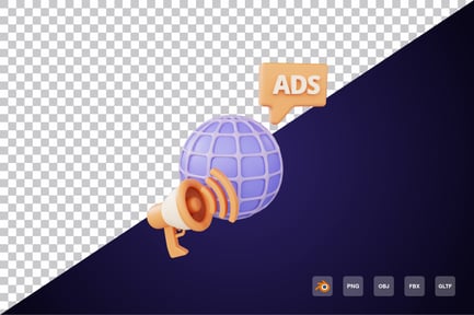 Preview: Website ads 3d icon