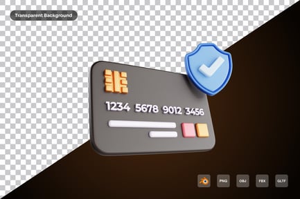 Preview: Credit Card Shield 3d Icon