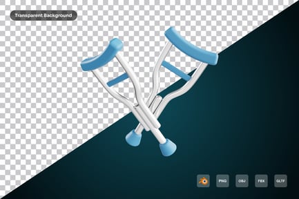 Preview: Crutches 3d icon