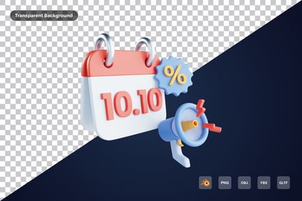 Preview: 10.10 Calendar flash sale 3d icon
