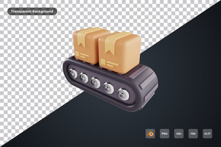 Preview: Conveyor Box 3d Icon