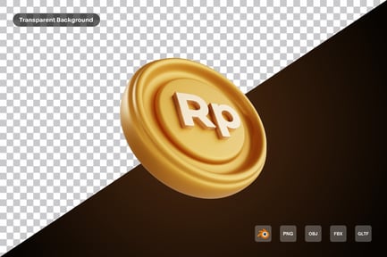 Aperçu: Icône 3D Rupiah Coin
