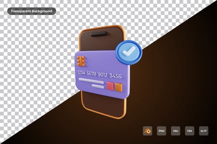 Preview: Smartphone Credit Card 3d Icon