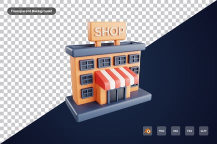 Preview: Store Shop Building 3d Icon
