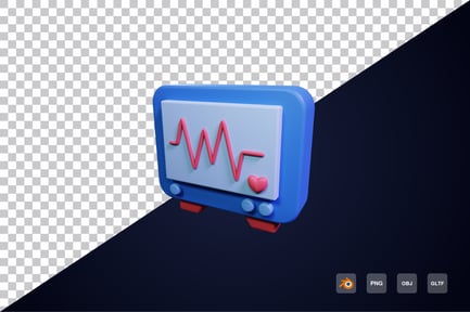 Preview: 3d Ecg Machine Icon