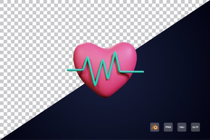 Preview: 3d Heart rate Icon