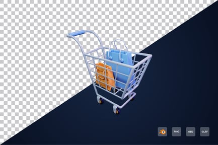 Preview: 3d Shopping Cart Icon