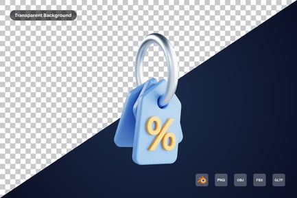 Preview: Label discount 3d icon