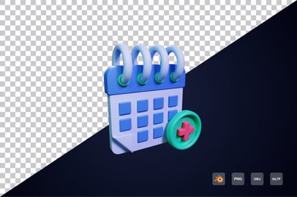 Aperçu: Icône de médecine du calendrier 3D