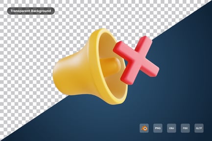 Aperçu: Icône 3D de désactivation du son