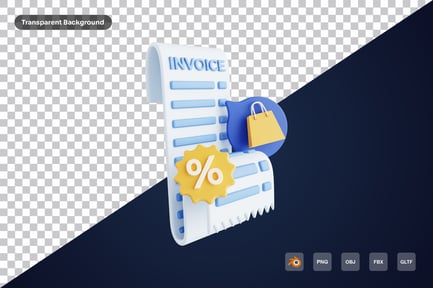 Preview: Invoice discount 3d icon