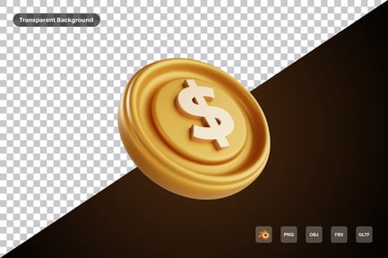 Preview: Dollar Coin 3d Icon