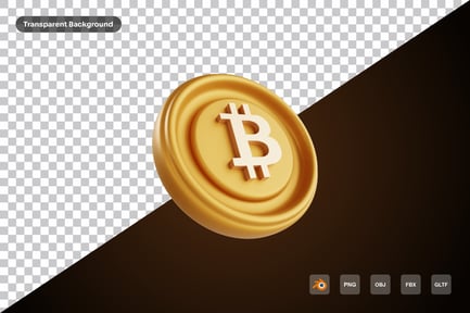 Aperçu: Icône Bitcoin 3D
