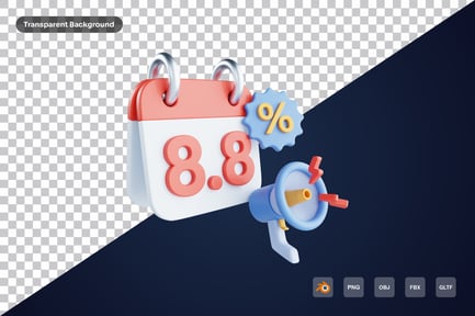 Preview: 8.8 Calendar flash sale 3d icon