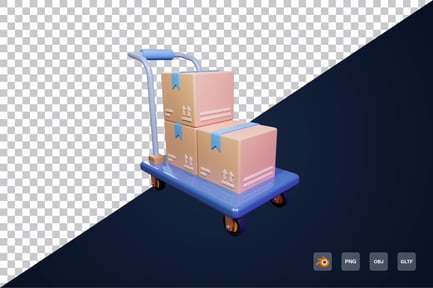 Preview: 3d Logistics Trolley Icon