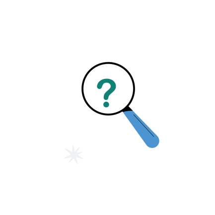 Ilustración de búsqueda de diseño plano con signo de interrogación