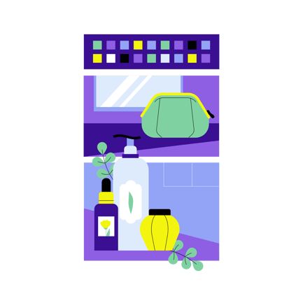 Geometric Cosmetics Still Life Illustration