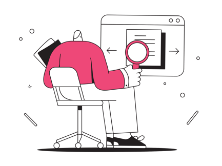 Man Looks at the Resumes of Candidates for a Vacancy