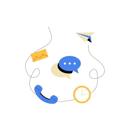 Flat Style Chat Support Illustration