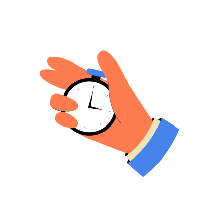 Hand Holding Timer Illustration