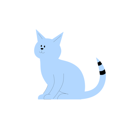 Illustration bichromie d'un chat