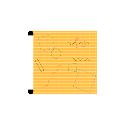 Animated Design Grid with Geometric Shapes