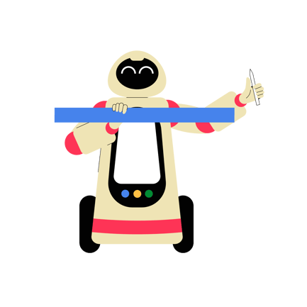 Robot Solving Math Problem Illustration