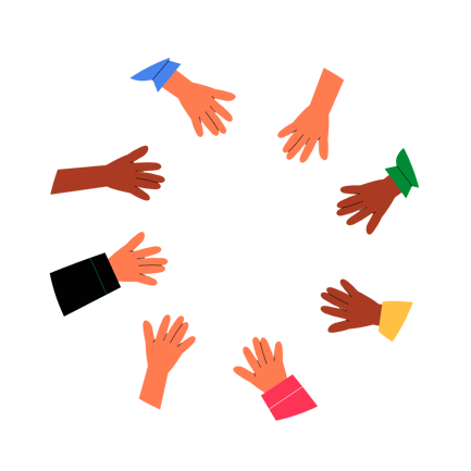 Flat Hands Circle of Diverse Cultures