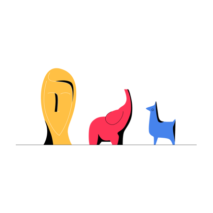 Flat Art Pottery Statuette Illustration