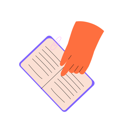 Open Notebook With Hand