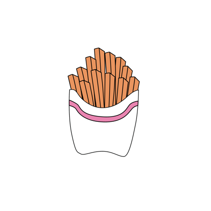 Cartoon Style French Fries Illustration