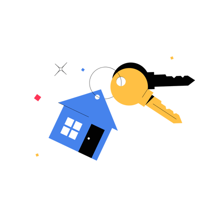 House Keys Icon Flat Illustration