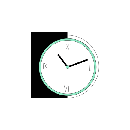 Clock Animation for Work Timing Illustrations