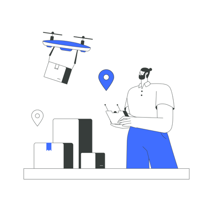 Drone Delivery Illustration