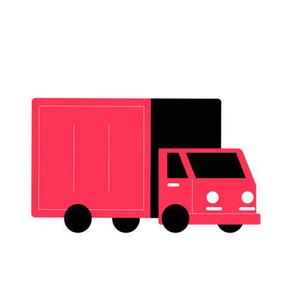 Flat Design Delivery Truck Animation