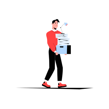 Overwhelmed Business Worker Illustration