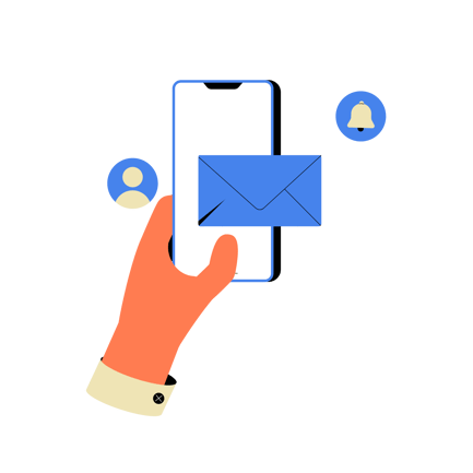 Flat Design Unread Message Notification on Phone
