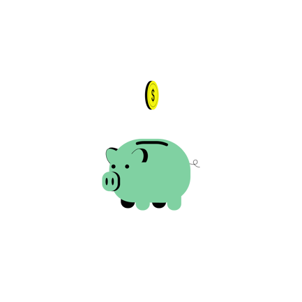 Tirelire géométrique avec illustration de pièces