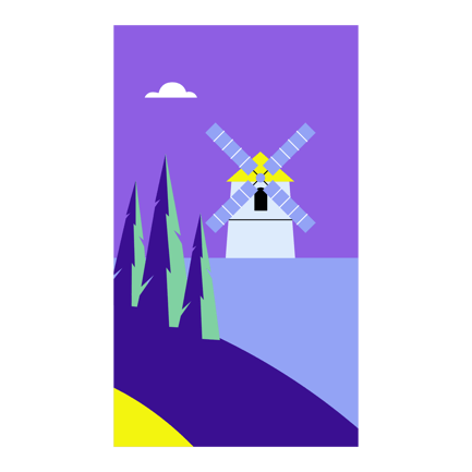 Windmill Landscape Animation