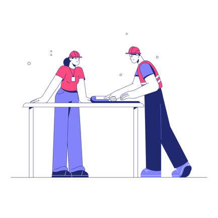 Architects Reviewing Plans Illustration