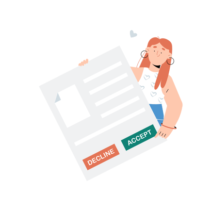 Woman Accepting Terms Illustration