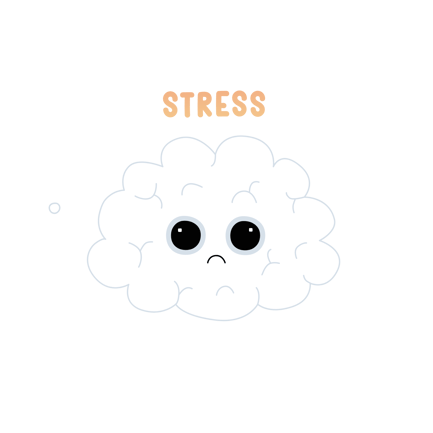 Cute Animated Stress Cloud Icon