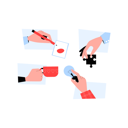 Creative Collaboration Illustration in Duotone Style