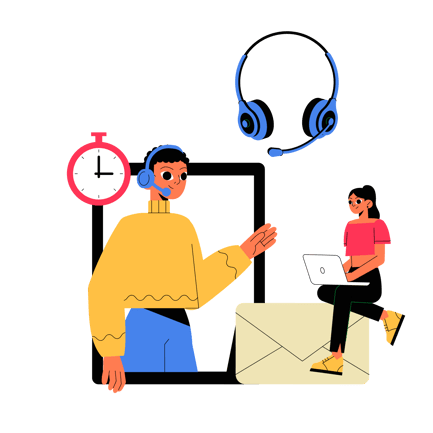 Online Support Team Illustration