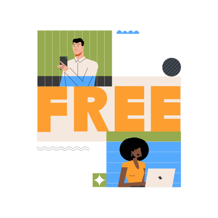 Free Trial Illustration with Geometric Style