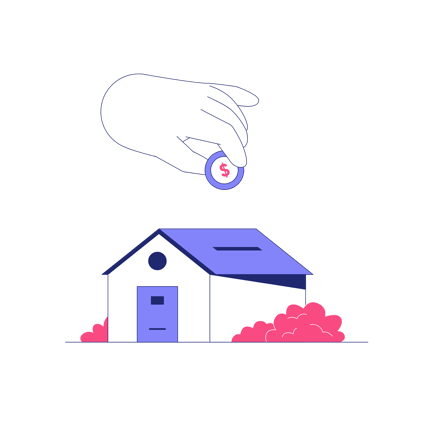 House Investment Illustration in Duotone Style