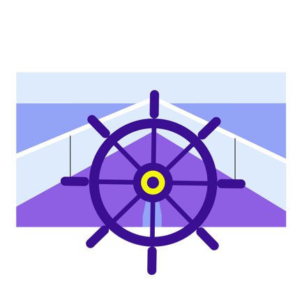 Roue de navire animée